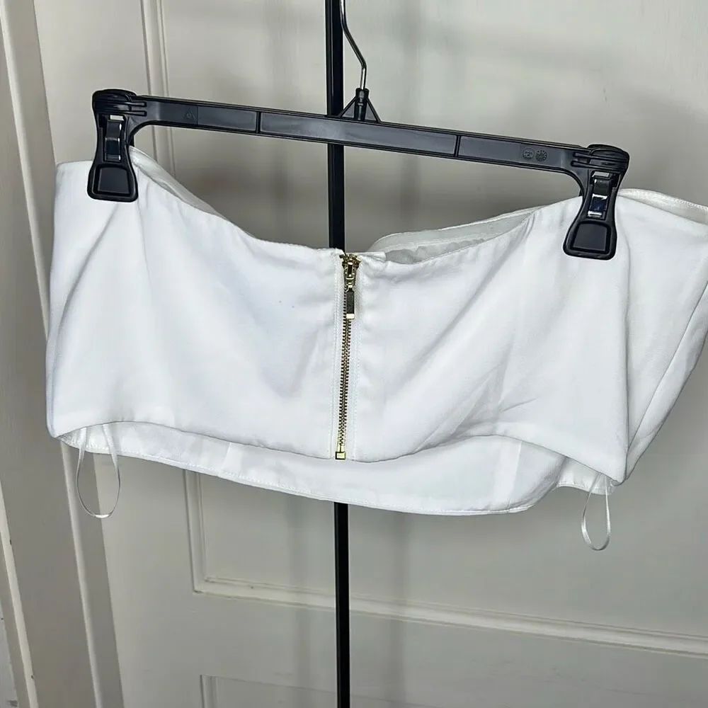 Anthropologie Boskemper Valley Bow Crop Top In White Nwt Size Xl — image 3 of 5